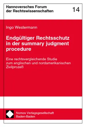 Westermann |  Endgültiger Rechtsschutz in der summary judgment procedure | Buch |  Sack Fachmedien