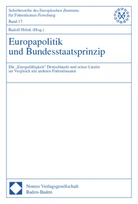 Hrbek |  Europapolitik und Bundesstaatsprinzip | Buch |  Sack Fachmedien