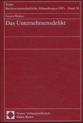 Wolters |  Das Unternehmensdelikt | Buch |  Sack Fachmedien