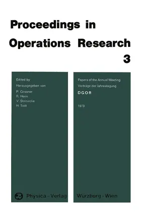 Gessner / Todt / Henn |  DGOR Papers of the Annual Meeting 1973 / Vorträge der Jahrestagung 1973 | Buch |  Sack Fachmedien