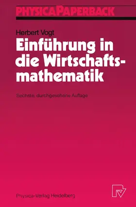 Vogt |  Einführung in die Wirtschaftsmathematik | Buch |  Sack Fachmedien