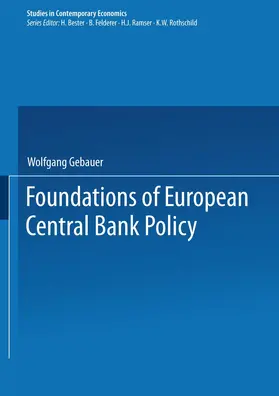 Gebauer |  Foundations of European Central Bank Policy | Buch |  Sack Fachmedien