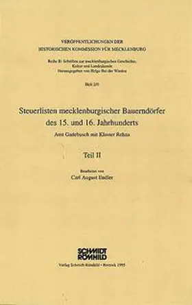 Endler / Wieden |  Steuerlisten mecklenburgischer Bauerndörfer des 15. und 16. Jahrhunderts | Buch |  Sack Fachmedien