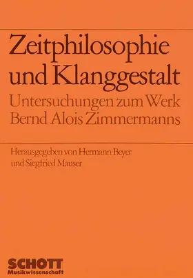 Mauser / Beyer |  Zeitphilosophie und Klanggestalt | Buch |  Sack Fachmedien