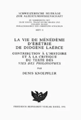 Knoepfler |  La vie de Ménédème d'Erétrie de Diogène Laërce | Buch |  Sack Fachmedien