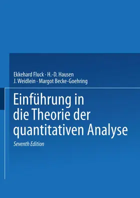Fluck / Becke-Goehring |  Einführung in die Theorie der quantitativen Analyse | Buch |  Sack Fachmedien