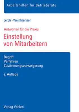 Lerch / Weinbrenner |  Einstellung von Mitarbeitern | Buch |  Sack Fachmedien