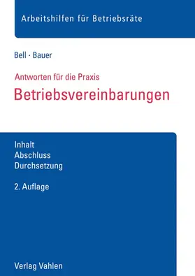 Bell / Bauer |  Betriebsvereinbarungen | Buch |  Sack Fachmedien