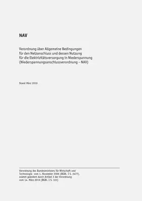 VDE VERLAG GmbH |  NAV Strom - Niederspannungsanschlussverordnung | Buch |  Sack Fachmedien