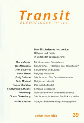 Taylor / Casanova / Devji |  Transit 39. Europäische Revue | eBook | Sack Fachmedien