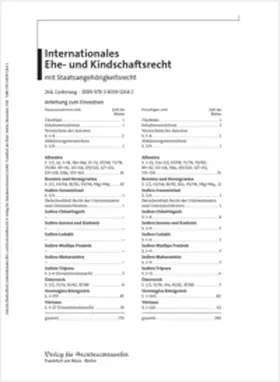 Henrich / Dutta / Ebert |  Internationales Ehe- und Kindschaftsrecht mit Staatsangehörigkeitsrecht | Loseblattwerk |  Sack Fachmedien