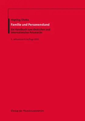 Hepting / Dutta |  Familie und Personenstand | Buch |  Sack Fachmedien