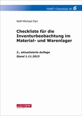 Farr |  Checkliste 6 für die Inventurbeobachtung im Material- und Warenlager | Buch |  Sack Fachmedien