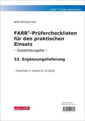 Farr |  Farr, Prüfercheckl. 32. Erg.Lief. z. Grundwerk | Loseblattwerk |  Sack Fachmedien