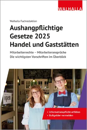  Aushangpflichtige Gesetze 2025 Handel und Gaststätten | Buch |  Sack Fachmedien