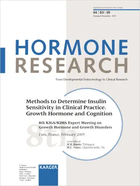 Ranke / Vance |  Methods to Determine Insulin Sensitivity in Clinical Practice. Growth Hormone and Cognition | Buch |  Sack Fachmedien