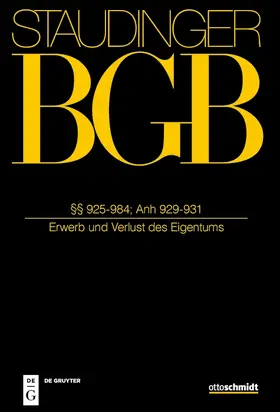 Diehn / Heinze / Albrecht |  J. von Staudingers Kommentar zum Bürgerlichen Gesetzbuch mit Einführungsgesetz und Nebengesetzen: BGB. §§ 925-984; Anh zu §§ 929-931 | Buch |  Sack Fachmedien