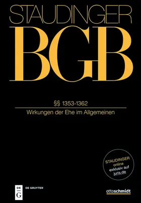 Voppel |  Staudinger Kommentar zum BGB Familienrcht §§ 1353-1362. (Wirkungen der Ehe im Allgemeinen) | Buch |  Sack Fachmedien