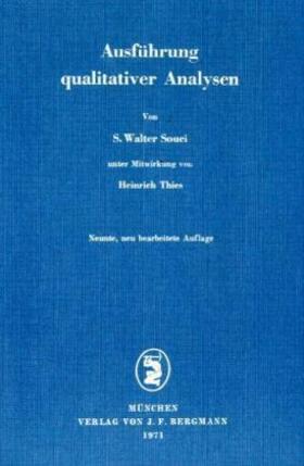 Souci |  Ausführung qualitativer Analysen | Buch |  Sack Fachmedien