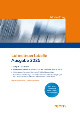 Schmidt / Mohr |  Lohnsteuertabelle Monat/Tag 2025 | Buch |  Sack Fachmedien