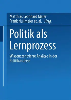 Maier / Hurrelmann / Wiesner |  Politik als Lernprozess | Buch |  Sack Fachmedien