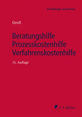 Groß |  Beratungshilfe - Prozesskostenhilfe - Verfahrenskostenhilfe | Buch |  Sack Fachmedien