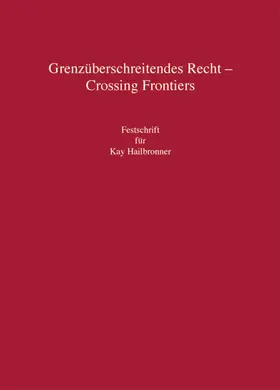 Jochum / Fritzemeyer / Kau |  Grenzüberschreitendes Recht - Crossing Frontiers | Buch |  Sack Fachmedien