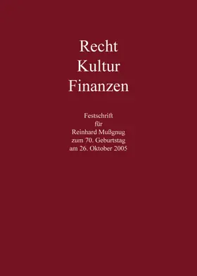 Grupp / Hufeld |  Recht - Kultur - Finanzen | Buch |  Sack Fachmedien