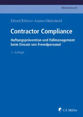Klösel / Klötzer-Assion / Mahnhold |  Contractor Compliance | Buch |  Sack Fachmedien