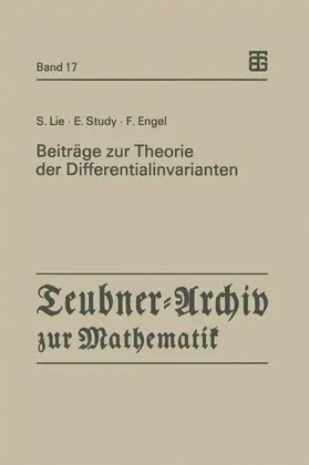 Lie / Study / Czichowski |  Beiträge zur Theorie der Differentialinvarianten | Buch |  Sack Fachmedien