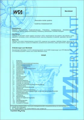 Wissenschaftlich-Technische Arbeitsgemeinschaft für Bauwerkserhaltung und Denkmalpflege e.V. -WTA-, Referat 1 Holz / Holzschutz, München |  Probenahme am Holz - Untersuchungen hinsichtlich Pilze, Insekten, Holzschutzmitteln, Holzalter und Holzarten. | Buch |  Sack Fachmedien