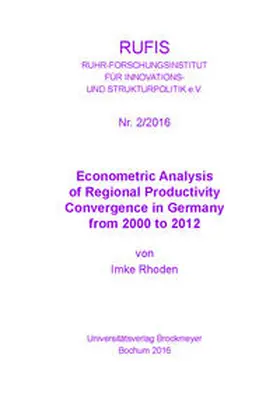 Rhoden |  Econometric Analysis of Regional Productivity | Buch |  Sack Fachmedien