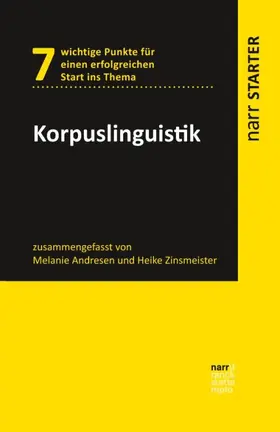 Andresen / Zinsmeister |  Korpuslinguistik | Buch |  Sack Fachmedien
