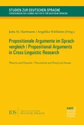 Hartmann / Wöllstein |  Propositionale Argumente im Sprachvergleich / Propositional Arguments in Cross-Linguistic Research | eBook | Sack Fachmedien