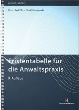Buschbell / Buschbell-Kaniewski | Fristentabelle | Buch | 978-3-8240-1352-4 | sack.de