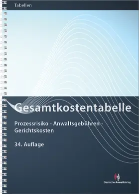  Gesamtkostentabelle | Buch |  Sack Fachmedien