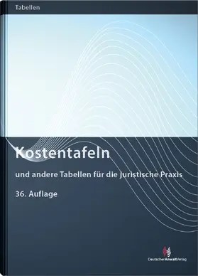  Kostentafeln | Buch |  Sack Fachmedien