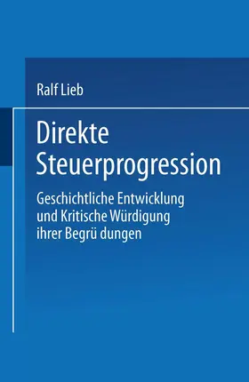 Lieb |  Direkte Steuerprogression | Buch |  Sack Fachmedien