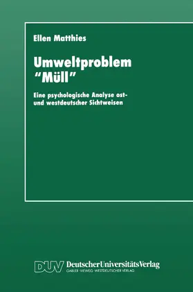 Matthies |  Umweltproblem ¿Müll¿ | Buch |  Sack Fachmedien