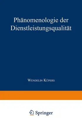  Phänomenologie der Dienstleistungsqualität | Buch |  Sack Fachmedien