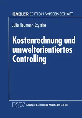  Kostenrechnung und umweltorientiertes Controlling | Buch |  Sack Fachmedien