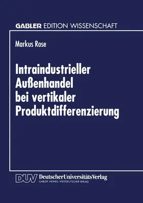  Intraindustrieller Außenhandel bei vertikaler Produktdifferenzierung | Buch |  Sack Fachmedien