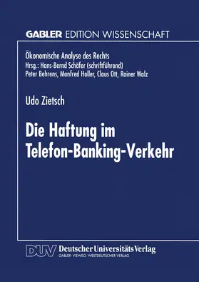  Die Haftung im Telefon-Banking-Verkehr | Buch |  Sack Fachmedien