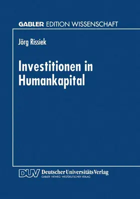  Investitionen in Humankapital | Buch |  Sack Fachmedien