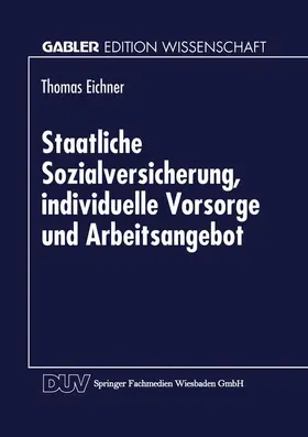  Staatliche Sozialversicherung, individuelle Vorsorge und Arbeitsangebot | Buch |  Sack Fachmedien