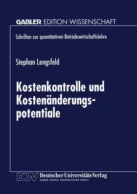  Kostenkontrolle und Kostenänderungspotentiale | Buch |  Sack Fachmedien