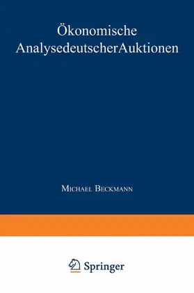  Ökonomische Analyse deutscher Auktionen | Buch |  Sack Fachmedien