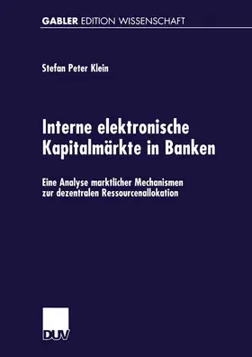  Interne elektronische Kapitalmärkte in Banken | Buch |  Sack Fachmedien