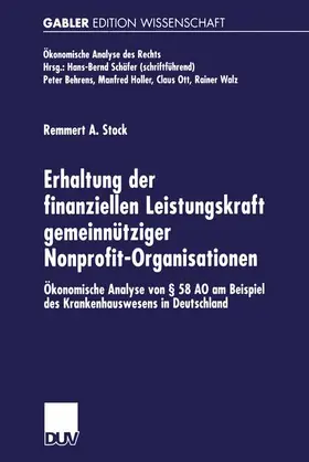 Stock |  Erhaltung der finanziellen Leistungskraft gemeinnütziger Nonprofit-Organisationen | Buch |  Sack Fachmedien