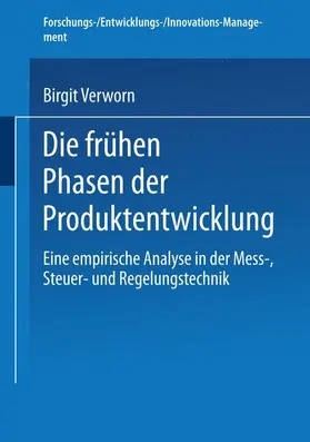 Verworn |  Die frühen Phasen der Produktentwicklung | Buch |  Sack Fachmedien